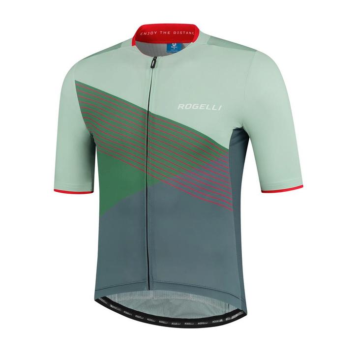Spike fietsshirt KM  Grijs/rood/groen, Fietsen en Brommers, Fietsaccessoires | Fietskleding, Heren, Nieuw, Verzenden