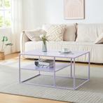Salontafel Solund met plank 45x90x60 cm lila [en.casa], Huis en Inrichting, Tafels | Salontafels, Verzenden, Nieuw