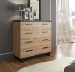 Commode Incala - Eiken - Zwart - 90 cm, Huis en Inrichting, Verzenden, Nieuw, 50 tot 100 cm, Landelijk