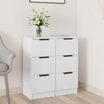 vidaXL Dressoirs 2 st 30x30x70 cm bewerkt hout wit, Huis en Inrichting, Kasten | Dressoirs, Minder dan 50 cm, Verzenden, Nieuw