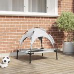 vidaXL Verhoogd Hondenbed met Verwijderbaar Dak Zilvergrijs, Dieren en Toebehoren, Honden-accessoires, Verzenden, Nieuw