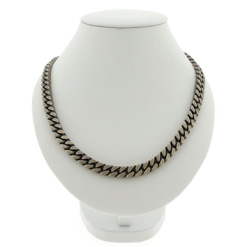 Zilveren robuuste gourmetschakel ketting | 45 cm (unisex), Sieraden, Tassen en Uiterlijk, Kettingen, Overige kleuren, Gebruikt
