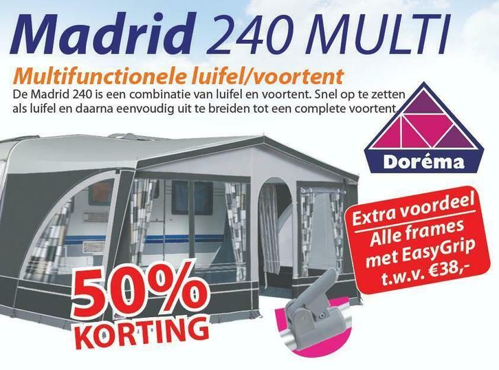 Dorema Madrid 240 3.0 Voortent / luifel voor de halve prijs!, Caravans en Kamperen, Voortenten en Luifels, Nieuw, Ophalen of Verzenden