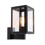 Landelijke wandlamp zwart IP44 - Sutton Up, Tuin en Terras, Buitenverlichting, Nieuw, Overige materialen, 50 tot 250 watt