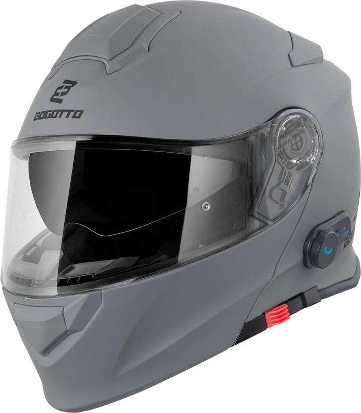 Bogotto H271 BT Bluetooth Helm Grijs, Motoren, Kleding | Motorhelmen, Nieuw met kaartje, Overige merken, Systeemhelm, Verzenden
