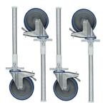 4 x Zwenkwiel nylon 200 mm op stalen spindel 375 KG, Verzenden, Nieuw