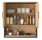 Badkamerkast met Spiegel – Hangende Wandkast met Plank 56×60, Verzenden, Nieuw