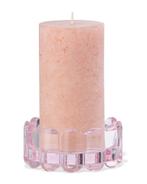 HEMA Kaarsenplateau Ø10cm glas ribbel roze, Huis en Inrichting, Woonaccessoires | Kandelaars en Kaarsen, Verzenden, Nieuw