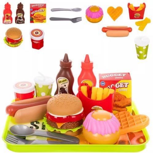 Ruhhy Fastfood Speelgoedset - 26.5 x 19.5 cm - Kunststof, Kinderen en Baby's, Speelgoed | Overig, Nieuw, Ophalen of Verzenden