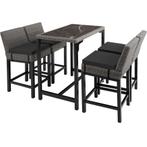 Wicker bartafel Kutina met 4 stoelen Latina - grijs, Tuin en Terras, Tuinsets en Loungesets, Verzenden, Nieuw