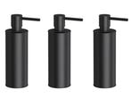 Veiling - 3x Novio zeepdispenser staand 150ml Umea mat zwart, Huis en Inrichting, Nieuw