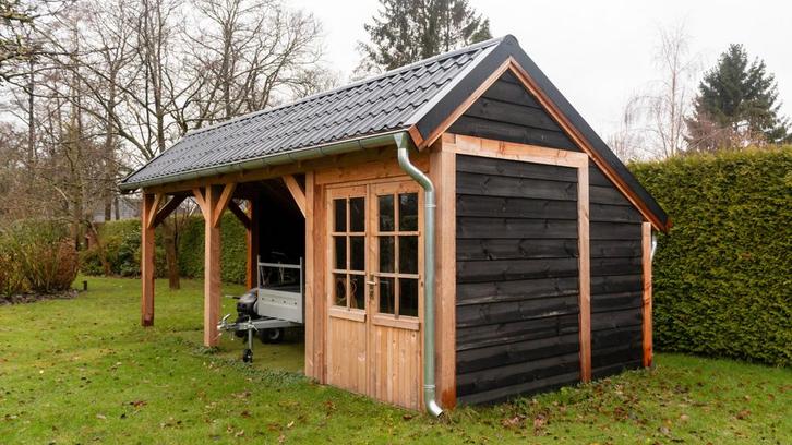 Douglas Drentse kapschuur met schuur 800x300cm Oshaar, Tuin en Terras, Tuinhuizen, Ophalen of Verzenden