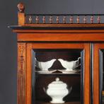 statige boekenkast in noten met zwart ca1890 H Pander No831, Antiek en Kunst, Ophalen of Verzenden