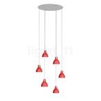 Rotaliana Luxy Hanglamp 6-lichts Cluster, wit/rood glanzend, Huis en Inrichting, Lampen | Hanglampen, Verzenden, Nieuw