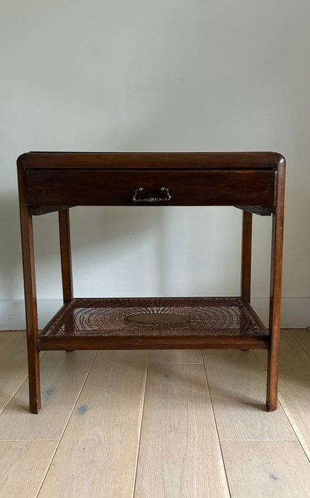 Bijzettafel - Wortelnotenhout - Baker - burl wood and cane, Antiek en Kunst, Kunst | Designobjecten