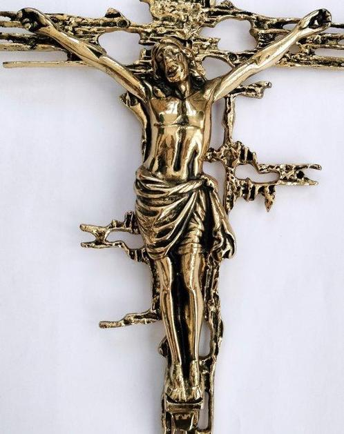 sculptuur, Cristo de San Juan - 60 cm - Gegoten gouden brons, Antiek en Kunst, Antiek | Boeken en Bijbels