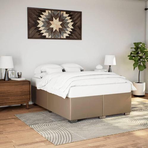 vidaXL Bedframe kunstleer cappuccinokleurig 160x200 cm, Huis en Inrichting, Slaapkamer | Bedden, 160 cm, 200 cm, Bruin, Tweepersoons