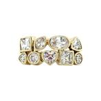 Gouden ring met zirkonia 14 krt, Verzenden, Zo goed als nieuw, Wit, Goud