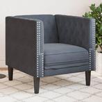 vidaXL Fauteuil Chesterfield-stijl fluweel donkergrijs, Verzenden, Nieuw, Eenpersoons, Stof