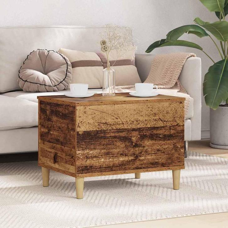 vidaXL Nachtkastje Oud hout 60 x 44.5 x 45 cm Bewerkt hout, Huis en Inrichting, Tafels | Salontafels, Nieuw, Minder dan 50 cm