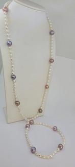 Zonder Minimumprijs - Halsketting 6x11mm witte en roze, Sieraden, Tassen en Uiterlijk, Kettingen, Nieuw