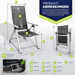 Tuinstoel - Ligstoel - Verstelbaar - Opvouwbaar - Zilver - T, Verzenden, Nieuw