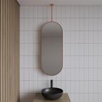 Spiegel Gliss Halo 90x40 Cm Koper Met Plafondbevestiging, Ophalen of Verzenden, Nieuw, Bad