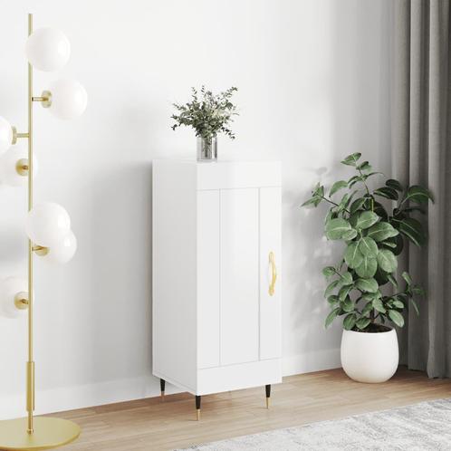 vidaXL Dressoir 34,5x34x90 cm bewerkt hout hoogglans wit, Huis en Inrichting, Kasten | Dressoirs, 25 tot 50 cm, Nieuw, Minder dan 50 cm