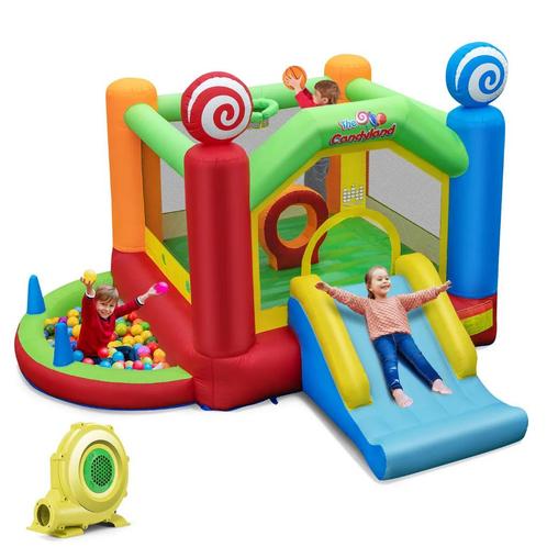 LIVSK Springkasteel Met Ventilator Groot Springkasteel Met G, Kinderen en Baby's, Speelgoed | Buiten | Springkussens, Nieuw, Verzenden