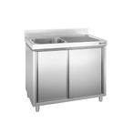 GGM Gastro | Spoelkast PREMIUM - 1200x700mm - met 1 spoelbak, Verzenden, Nieuw in verpakking, RVS Meubilair