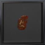 Oud Egypte, Koptisch Linnen Textielfragment. Ingelijst.
