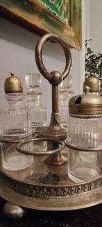 Olie-en-azijnstelletje (6) - Kristal, Messing, Verzilverd, Antiek en Kunst
