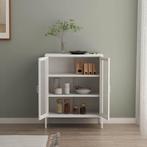 [en.casa] Vitrinekast Falköping 101,5x80x40 cm metaal wit, Nieuw, Verzenden