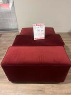 Poef hocker Blocks velvet rood 3 stuks - 30% Extra korting, Ophalen, Blocks velvet red, Nieuw, Stof