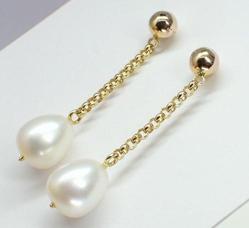 Zonder Minimumprijs - Oorbellen - 14 karaat Geel goud Parel, Sieraden, Tassen en Uiterlijk, Oorbellen
