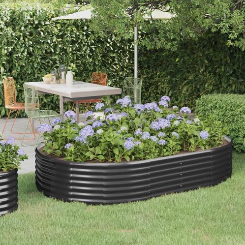 vidaXL Plantenbak 214x140x36 cm gepoedercoat staal, Tuin en Terras, Bloembakken en Plantenbakken, 100 cm of meer, Nieuw, Metaal