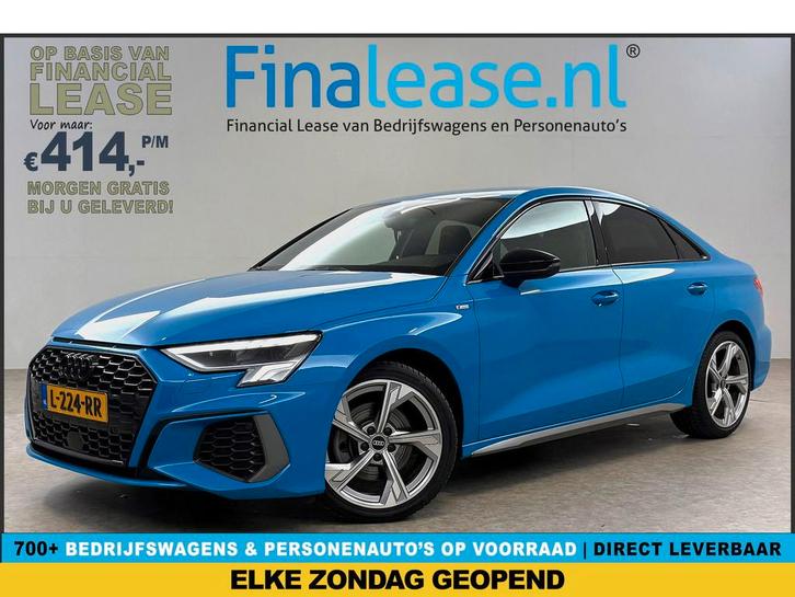 Audi A3 30 TFSI S-line Turbo Blue Virtual Carplay Trekhaak, Auto's, Audi, Lease, Automaat, Sedan, Benzine, Blauw, Verzenden