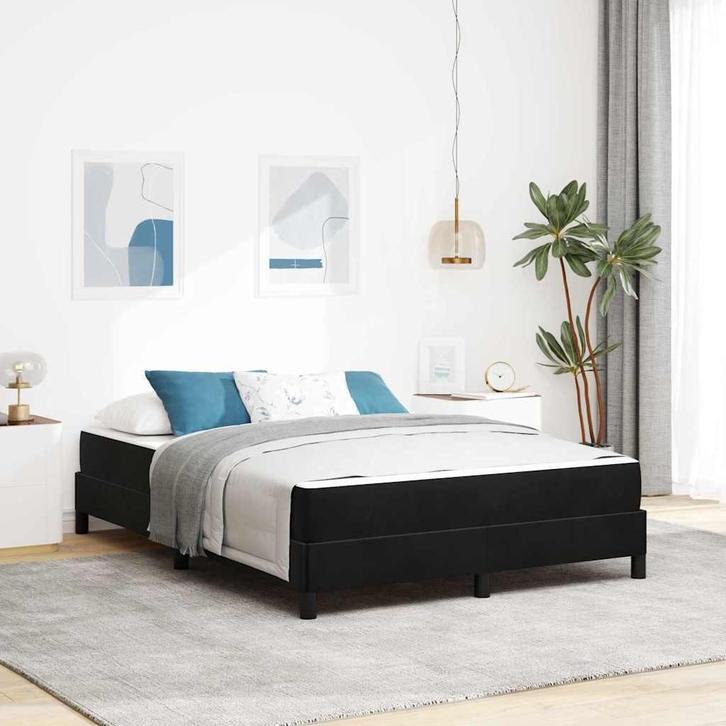 vidaXL Boxspringbed met matras Zwart 160 x 210 cm Stof, Huis en Inrichting, Slaapkamer | Bedden, Zwart, Nieuw, Stof, Verzenden