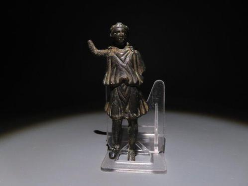 Oud-Romeins Brons Larfiguur. 1e-3e eeuw na Christus. 9,1 cm, Verzamelen, Mineralen en Fossielen