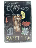 Metalen Wandbord - Enjoy a Tall Glass Of - Iced Sweet Tea, Ophalen of Verzenden, Nieuw