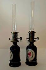 Olielamp (2) - Porselein, Messing, Glas, Antiek en Kunst