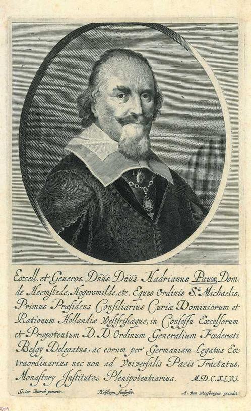 Portrait of Adriaan Pauw, Antiek en Kunst, Kunst | Etsen en Gravures