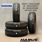 165/65/15 185/60/15 Michelin winterbanden 6,6/6,5mm 4x, Auto-onderdelen, Gebruikt, 15 inch, Band(en), Winterbanden