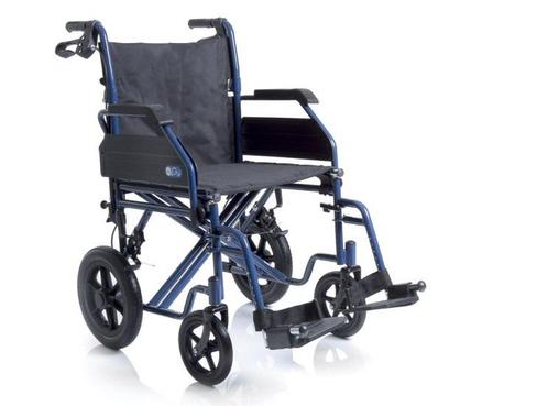 Moretti opvouwbare transportrolstoel - blauw, Diversen, Rolstoelen, Nieuw, Verzenden