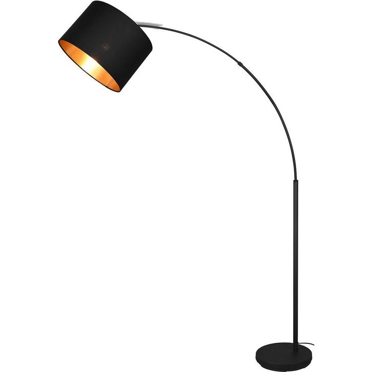 LED Vloerlamp - Trion Corry - E27 Fitting - Rond - Mat Zwart, Huis en Inrichting, Lampen | Vloerlampen, Nieuw, Metaal, Ophalen of Verzenden