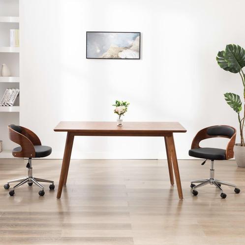 vidaXL Kantoorstoel draaibaar gebogen hout en kunstleer, Huis en Inrichting, Bureaus, Nieuw, Verzenden