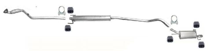 Complete Uitlaat Einddemper + Middendemper + Voorpijp Opel C, Auto-onderdelen, Uitlaatsystemen, Nieuw, Verzenden