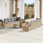 vidaXL 11-delige Tuinbankenset met kussens poly rattan, Tuin en Terras, Verzenden, Nieuw, Rotan