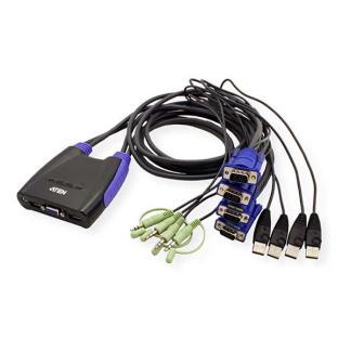 KVM switch | Aten | 4 poorten (USB, VGA), Computers en Software, Pc- en Netwerkkabels, Nieuw, Verzenden