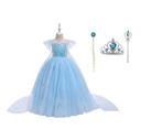 Frozen Elsa Blauwe Prinsessenjurk-98,104,110,116,122,128/152